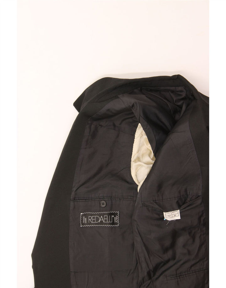 REDAELLI Mens 1 Button Blazer Jacket IT 52 XL Black Wool Vintage Redaelli and Second-Hand Redaelli from Messina Hembry 