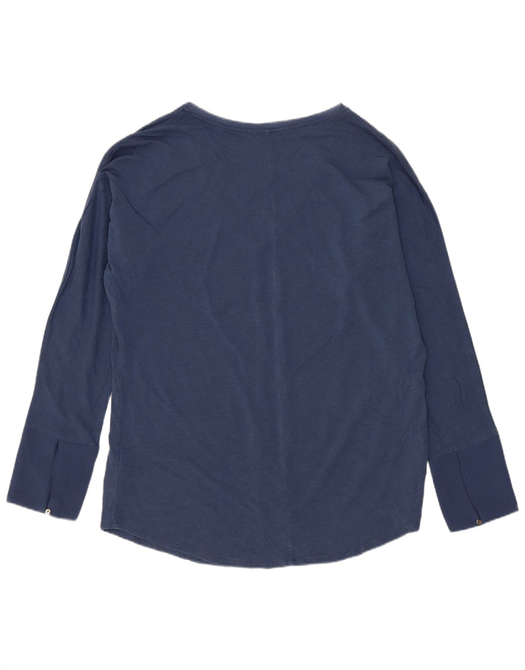 Massimo Dutti Dame Top Langærmet UK 16 Large Navy Blue Polyester