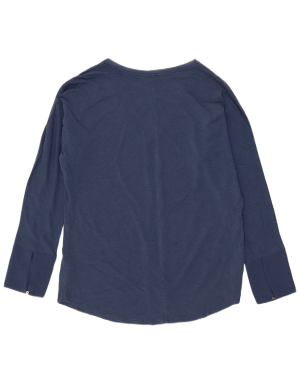 Massimo Dutti Dame Top Langærmet UK 16 Large Navy Blue Polyester