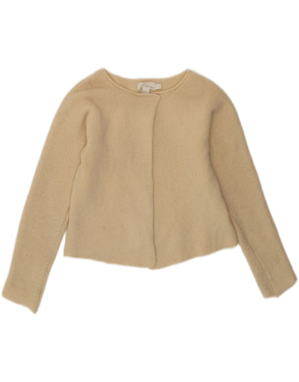 Dkny Womens Crop Cardigan Sweater UK 14 Large Beige Lammeuld