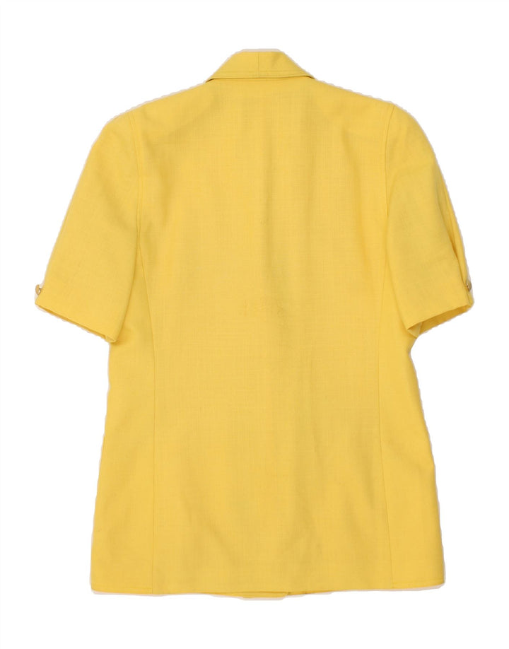 LORETTA BLOOM Womens Short Sleeve Blazer Jacket US 8 Medium Yellow Vintage Loretta Bloom and Second-Hand Loretta Bloom from Messina Hembry 