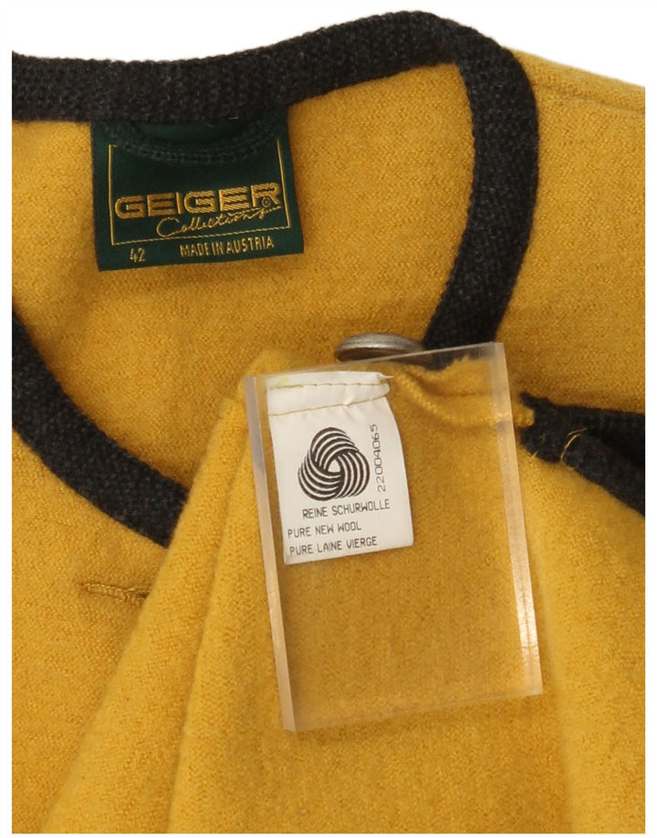 GEIGER Dame cardigan sweater EU 42 Large Yellow New Wool