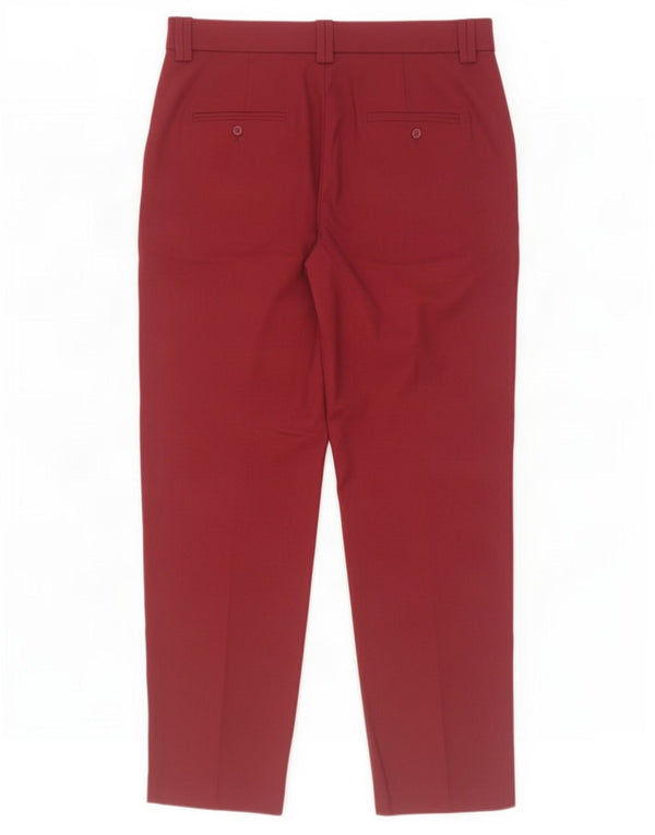 Marks & Spencer Womens Straight Suit Trousers UK 10 Small W32 L28 Burgundy