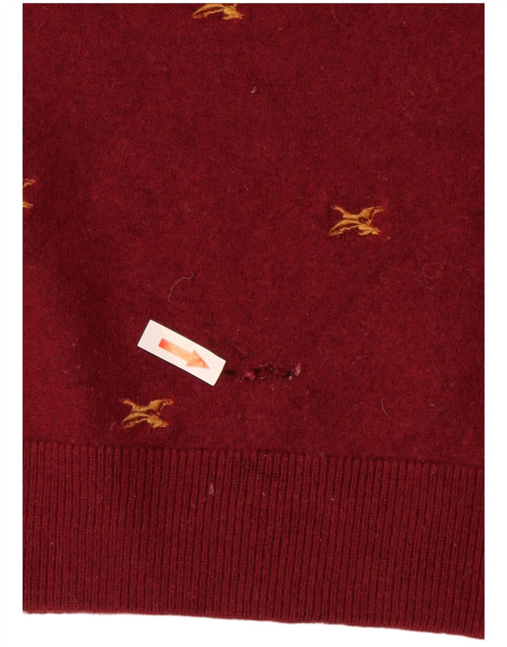Carhartt kvinders abstrakt mønster rund hals sweater UK 14 stor rød