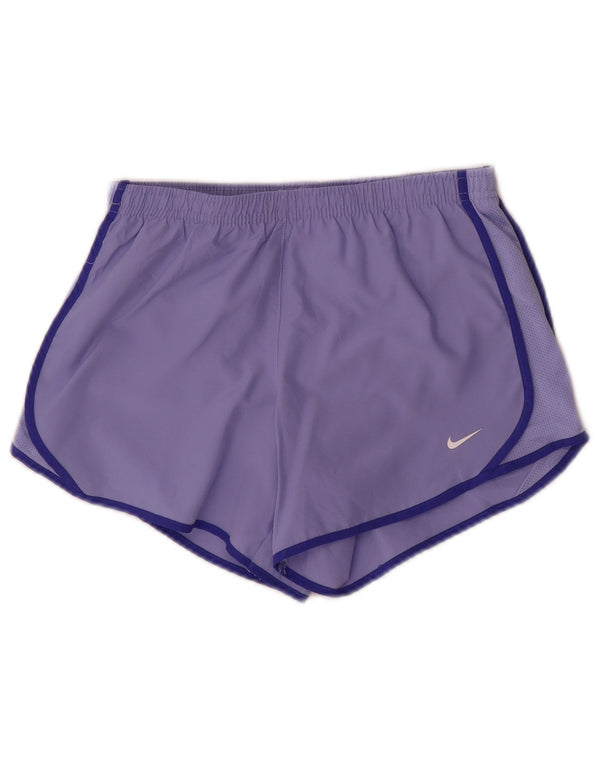 Nike Girls Dri Fit Sport Shorts 12-13 Years Large Blue Polyester