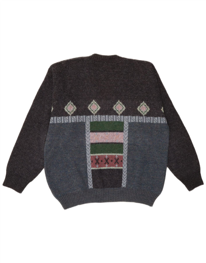 South Coast Herre V-hals sweater Stor flerfarvet geometrisk