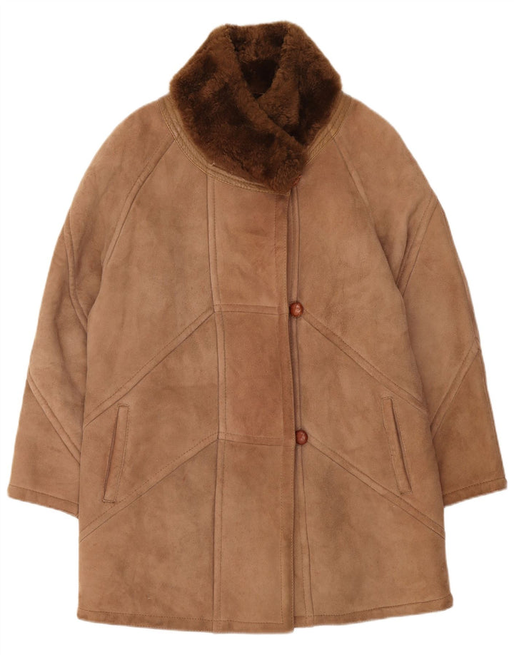 SMALBY Dame Oversized Shearling Coat UK 18 XL Brun