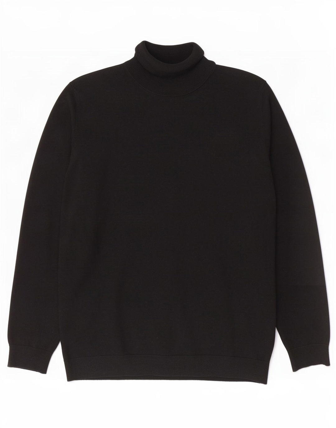 Marks & Spencer Herre Rullehalstrøje Sweater Stor sort bomuld