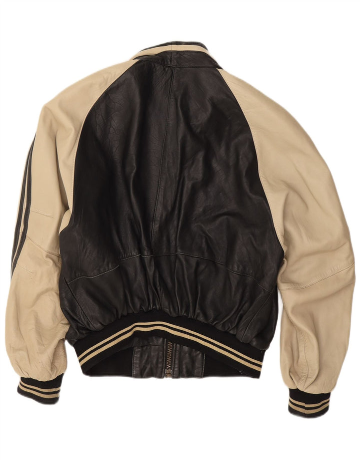 Vintage herre læderjakke UK 38 Medium Black Colourblock Lammeskind