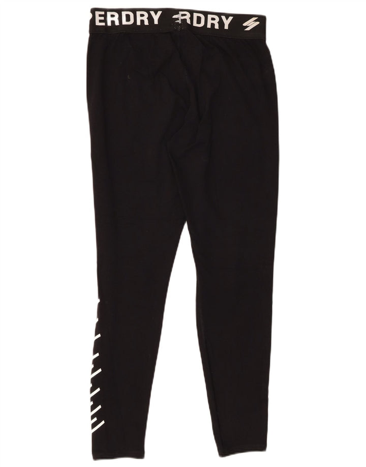 SUPERDRY Grafiske Leggings til kvinder UK 12 Medium Sort