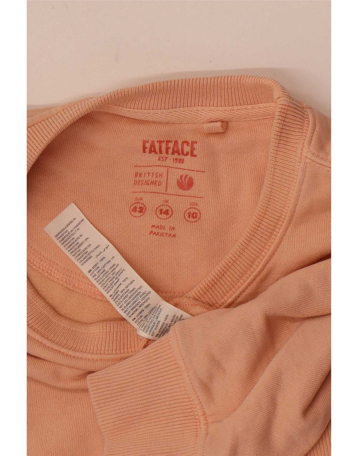 Fat Face Dame Sweatshirt Jumper UK 14 Large Pink Bomuld