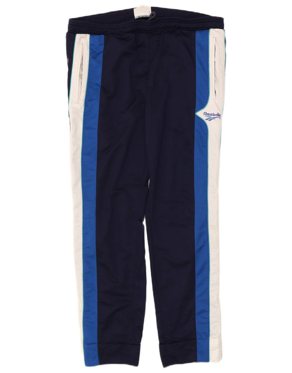 Reebok Træningsdragt bukser til mænd Large Navy Blue Colourblock Polyester