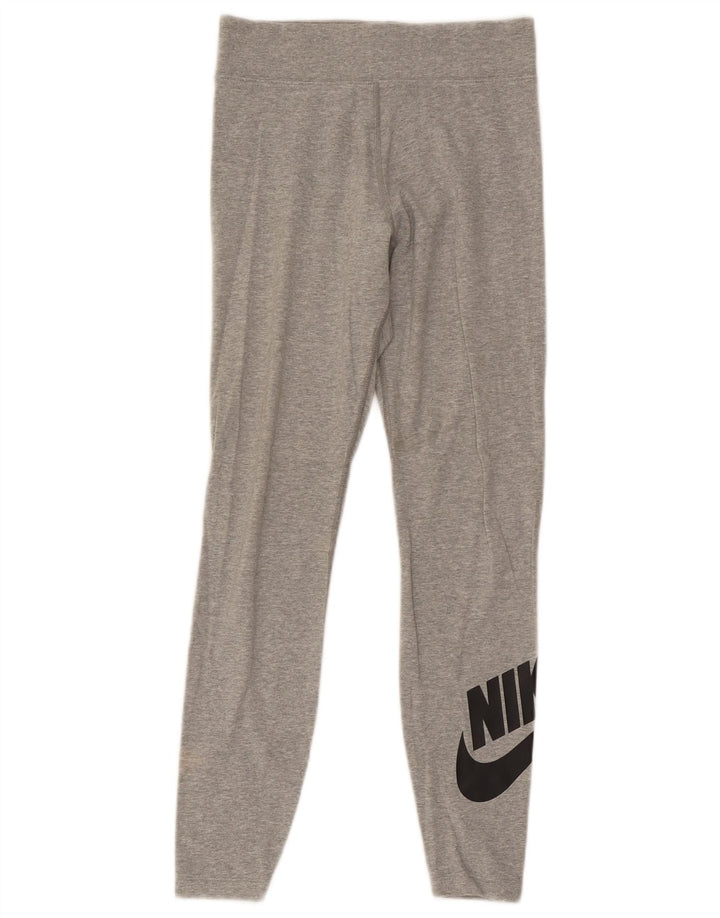 Nike Dame Grafiske Leggings UK 8 Small Grey Bomuld