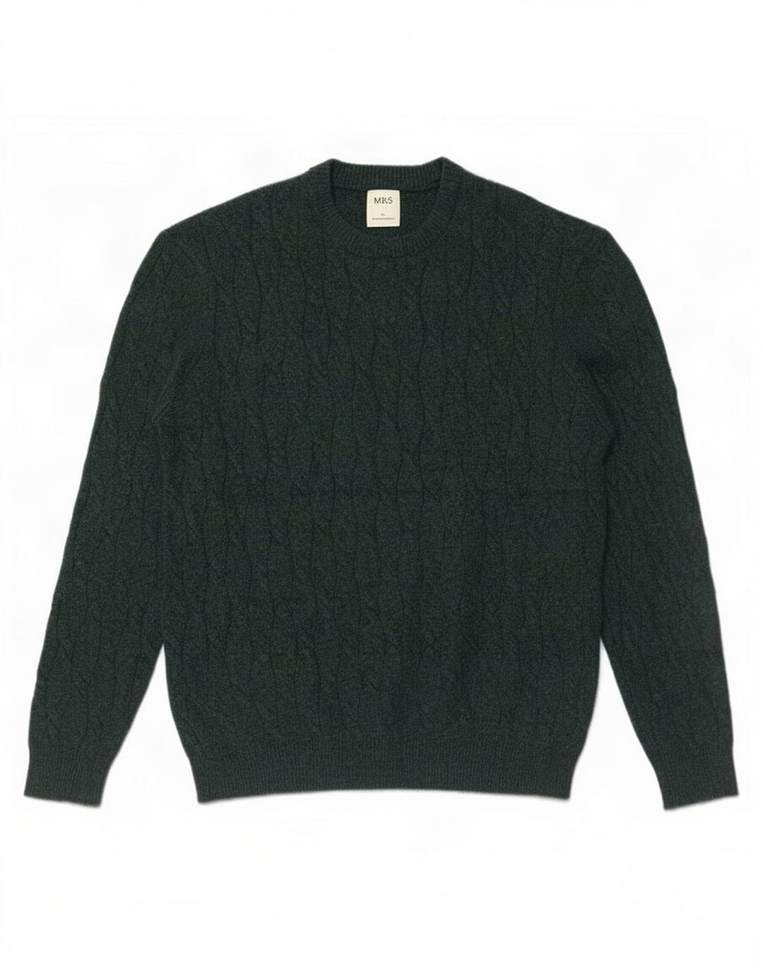 Marks & Spencer Herre sweater med rund hals, stor grøn polyamid