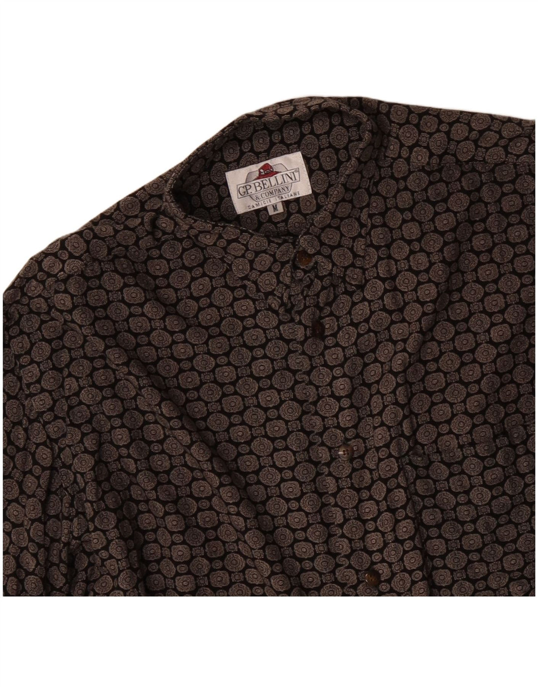 GP. BELLINI & COMPANY Herreskjorte Medium Sort Geometrisk Viscose