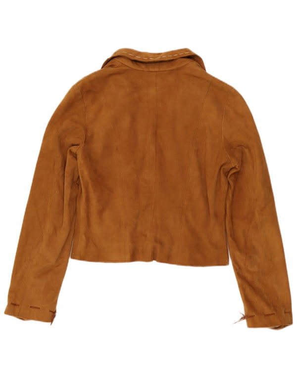Lavorazione Artigiana Dame Ruskind Crop Blazer Jacket UK 10 Small Brown