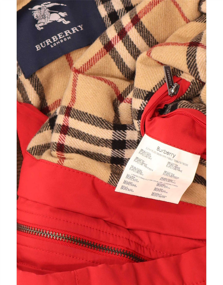 Burberry Regnjakke til mænd UK 42 XL Rød Bomuld