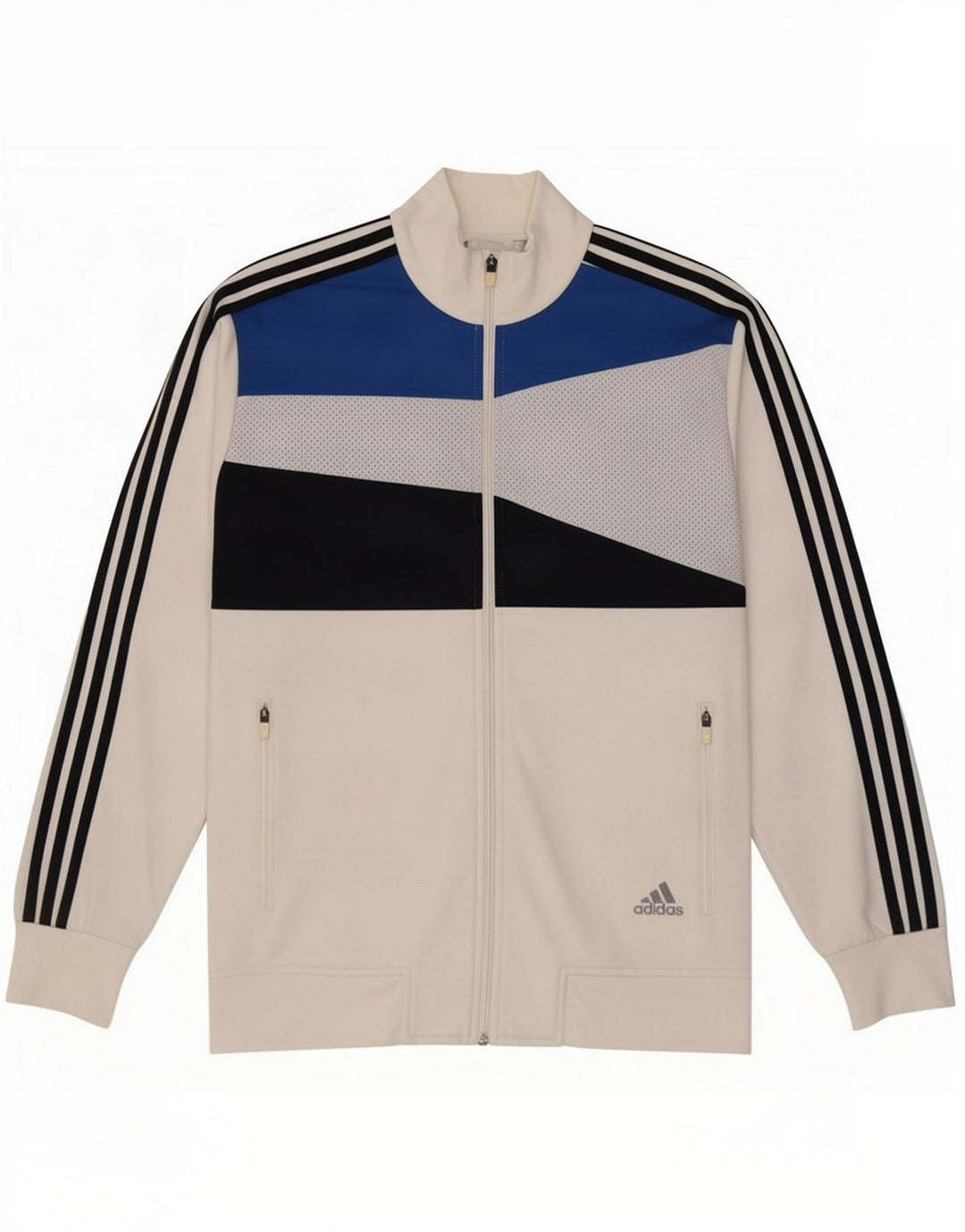 Adidas Træningsdragt til mænd, topjakke UK 38/40 Medium White Colourblock