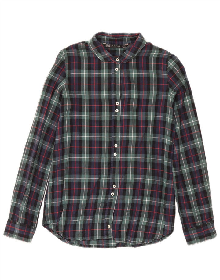 Zara Dame Oversized Flanell Shirt UK 6 XS Flerfarvet ternet bomuld