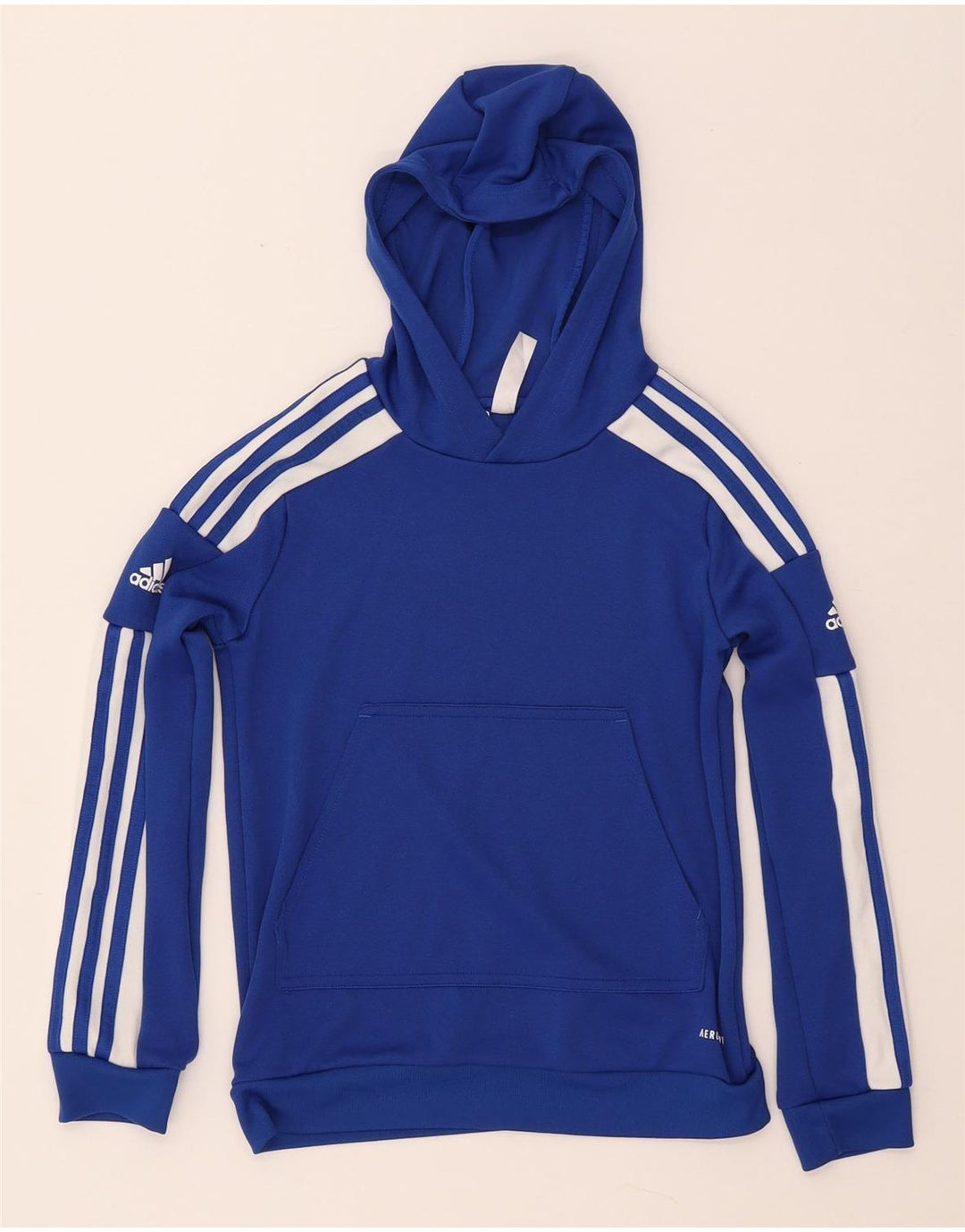 ADIDAS drenge hættetrøje 11-12 år blå polyester