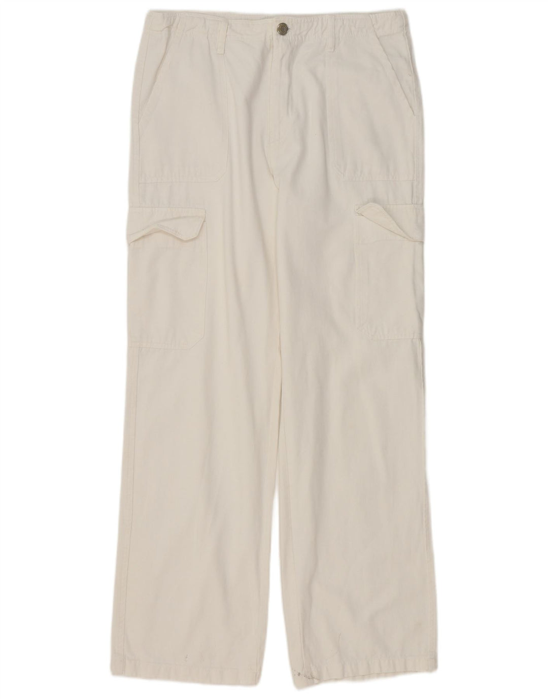 Zara Dame Straight Cargo Bukser EU 42 Large W32 L32 Hvid