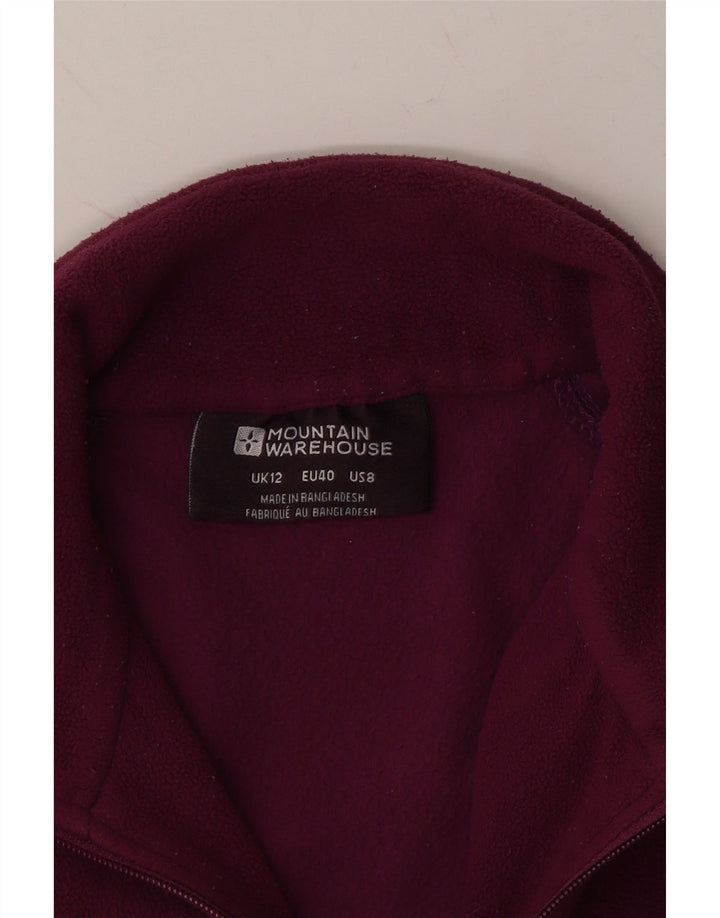 MOUNTAIN WAREHOUSE Womens Fleece Jacket UK 12 Medium Purple Polyester Vintage Mountain Warehouse and Second-Hand Mountain Warehouse from Messina Hembry 