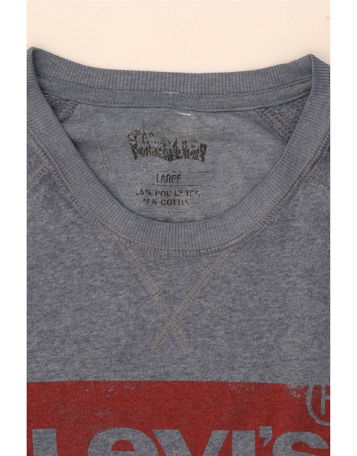 Levi's Grafisk sweatshirt til mænd, stor blå polyester