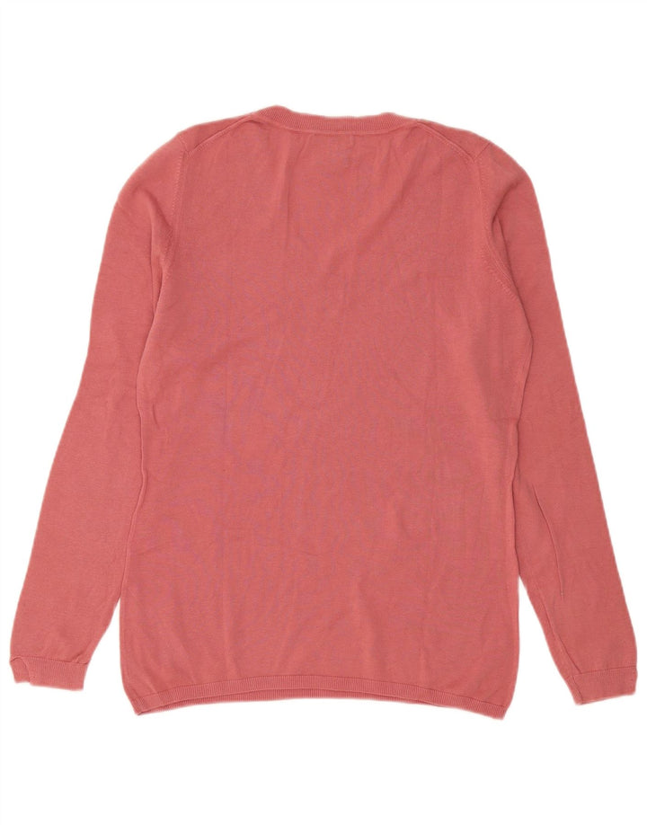 Massimo Dutti Dame V-hals sweater UK 14 Medium Pink Bomuld