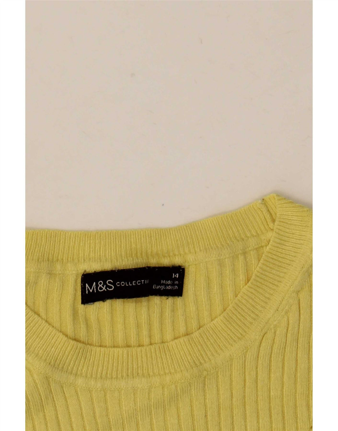 Marks & Spencer Dame sweater med rund hals DK 14 Medium Gul