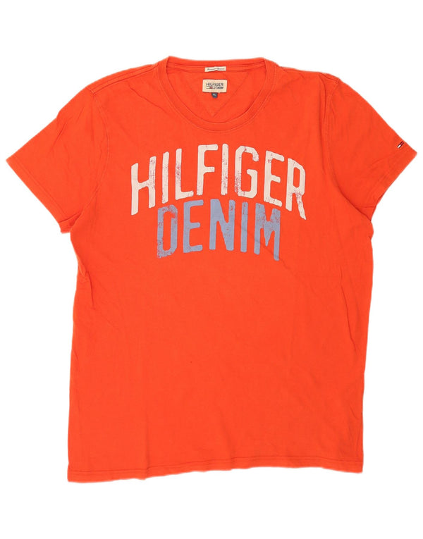 Tommy Hilfiger Mens Graphic T-Shirt Top XL Orange
