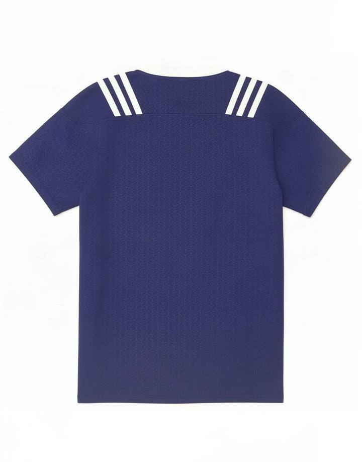 Adidas Herre T-Shirt Top Medium Navy Blue Polyester