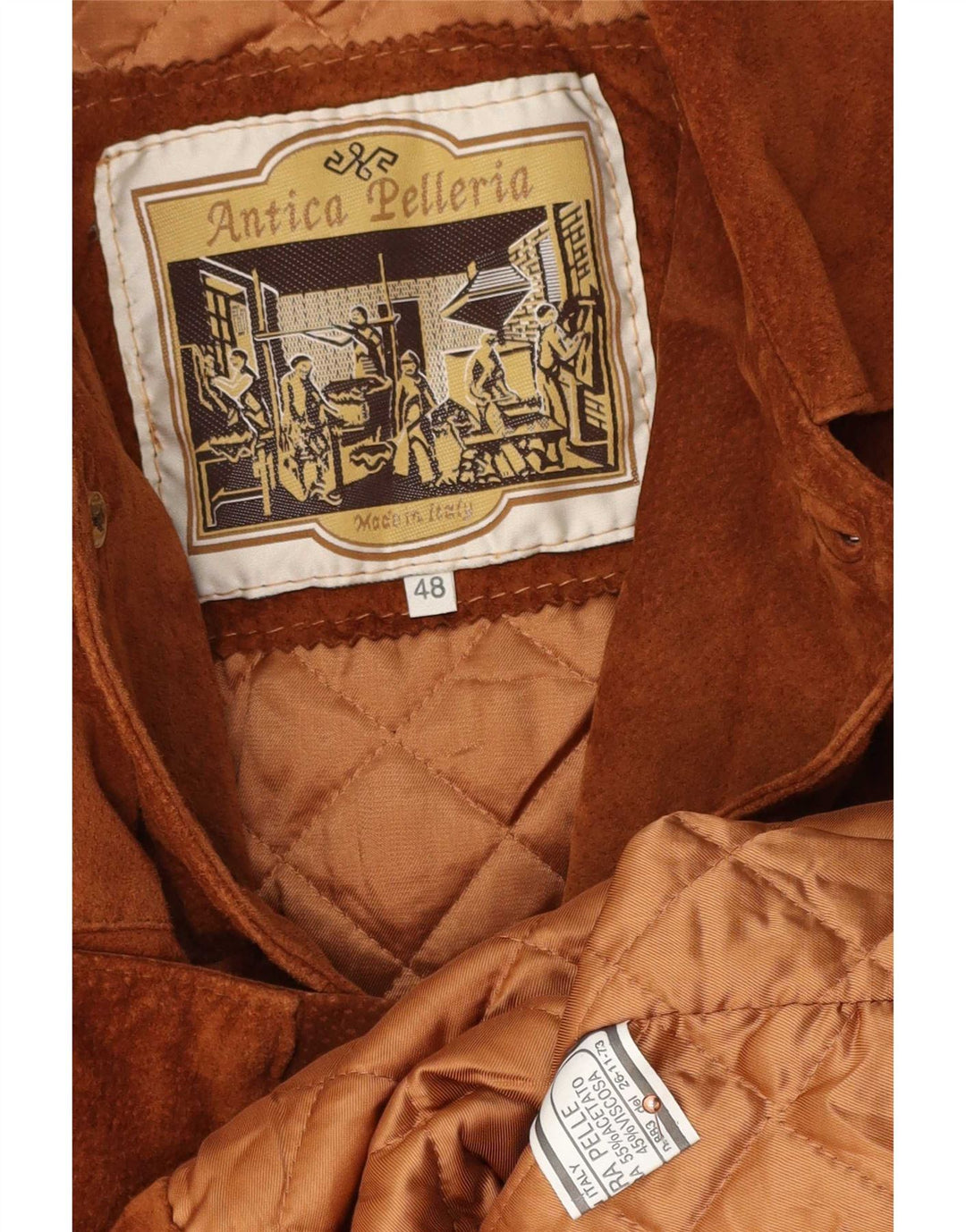 Antica Pelleria Herre Loose Fit Ruskind Windbreaker Coat IT 48 Medium Brun