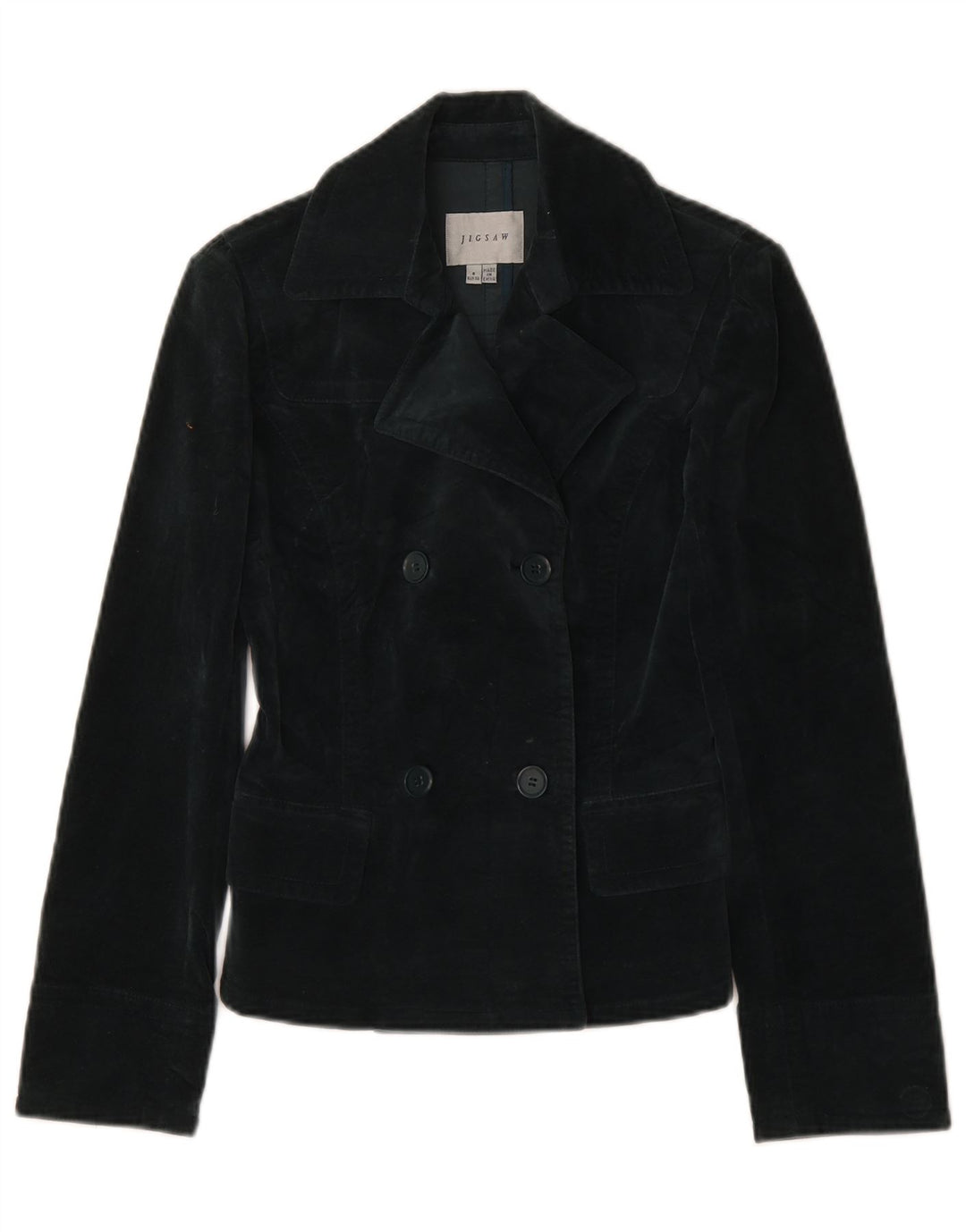 Jigsaw Dame Dobbeltradet Blazer Jacket EU 32 2XS Grå Bomuld