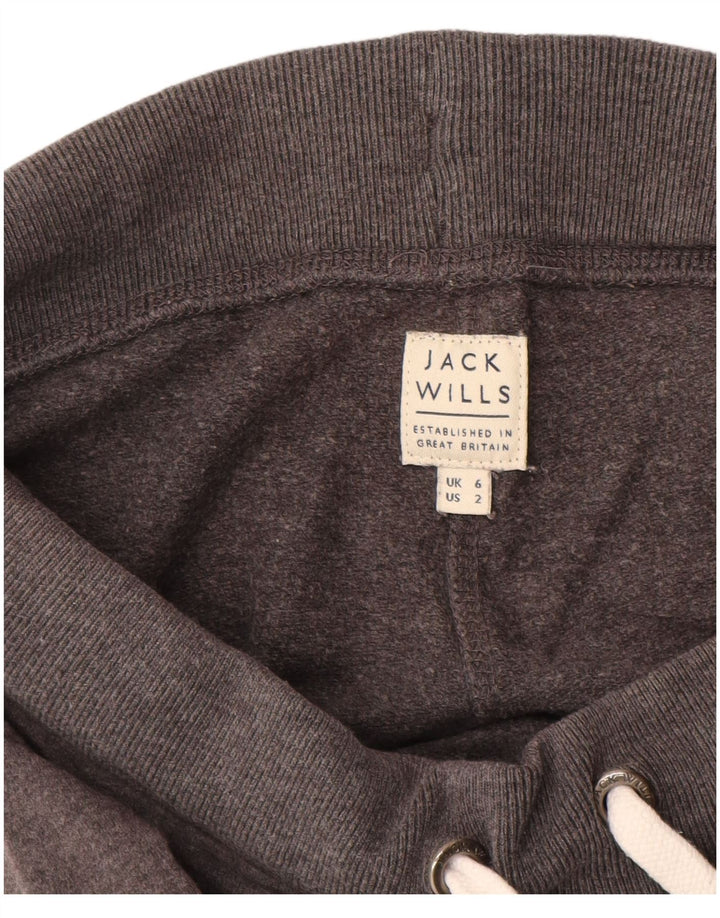 JACK WILLS Graphic Crop træningsdragt bukser til kvinder UK 6 XS grå bomuld