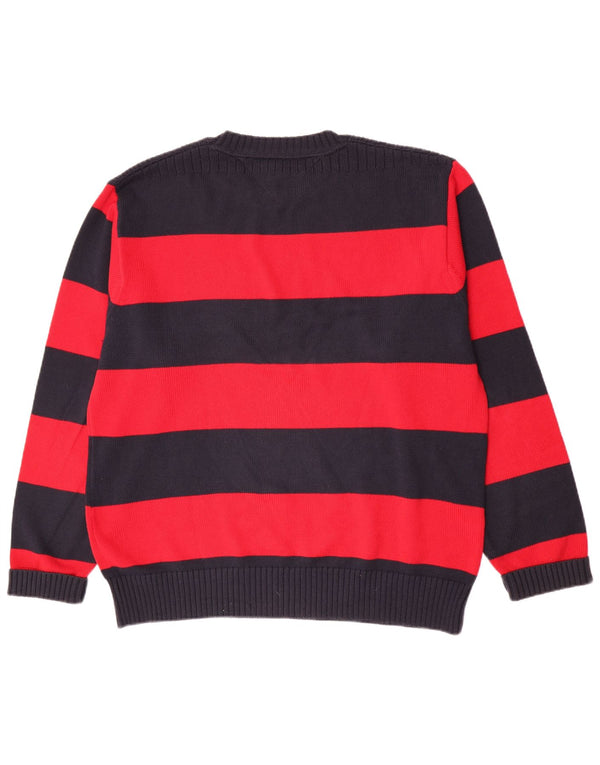 Tommy Hilfiger Herre trøjetrøje med rund hals 2XL rødstribet bomuld
