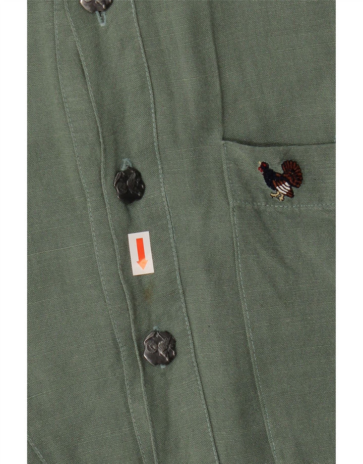 Vintage kortærmet herreskjorte 2XL Grøn