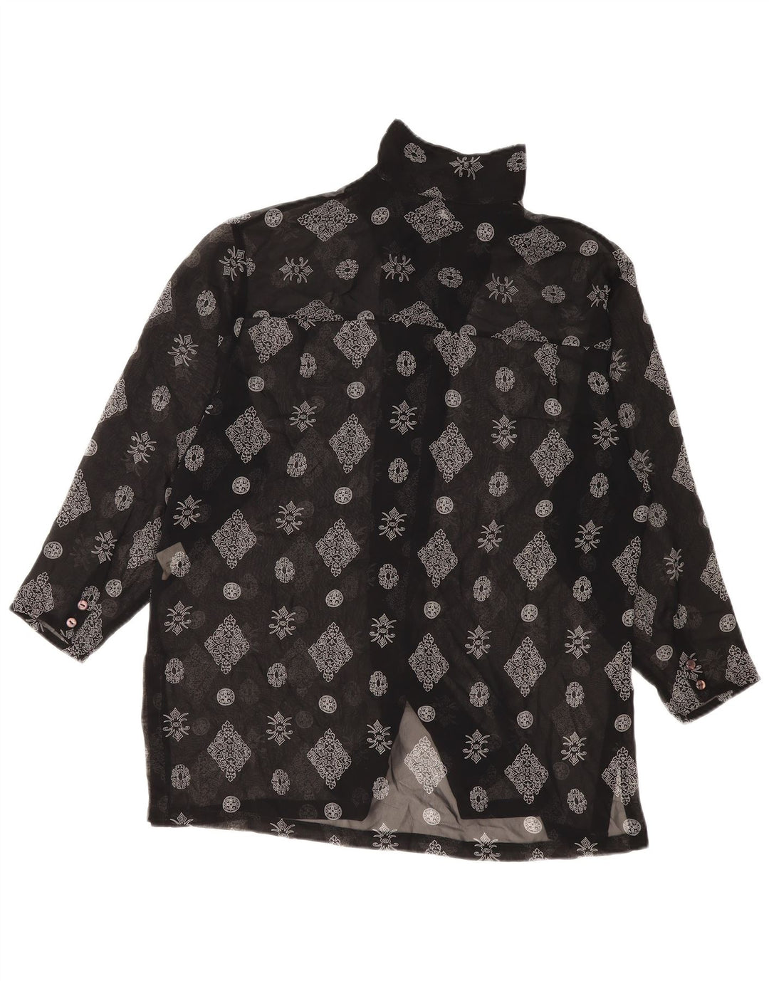 S.Oliver Womens Longline skjortebluse EU 36 Small Black Floral Polyester