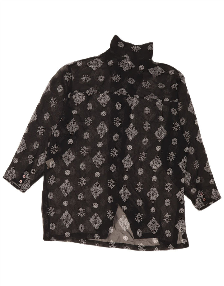 S.Oliver Womens Longline skjortebluse EU 36 Small Black Floral Polyester