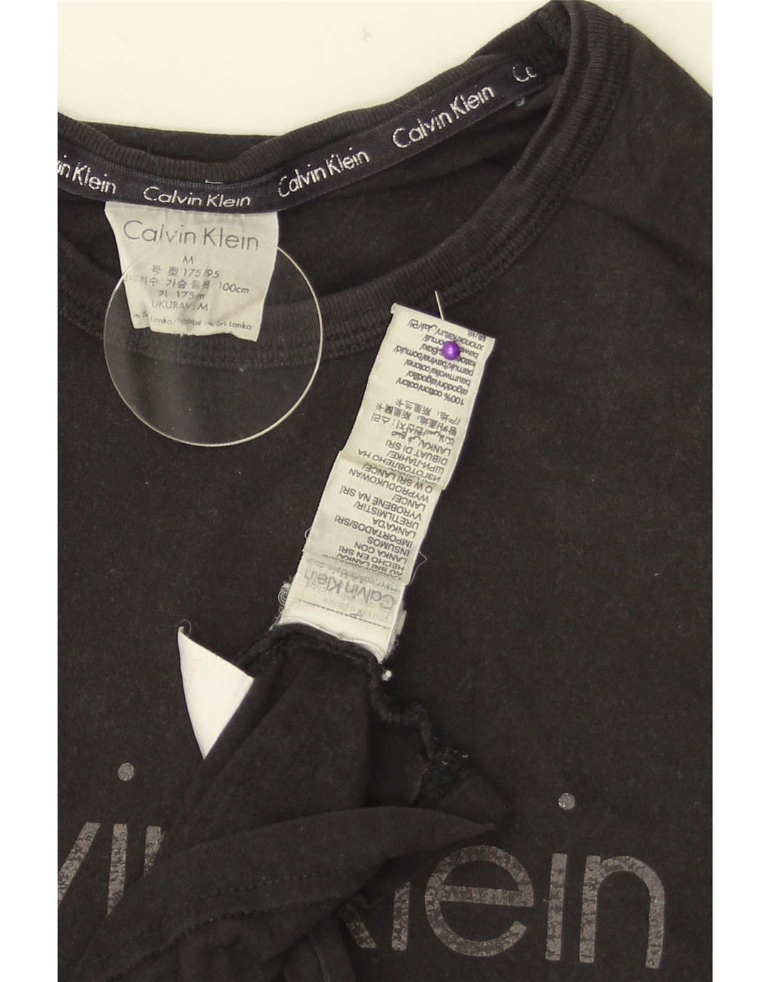 Calvin Klein Herre grafisk T-shirt Top Medium Sort Bomuld
