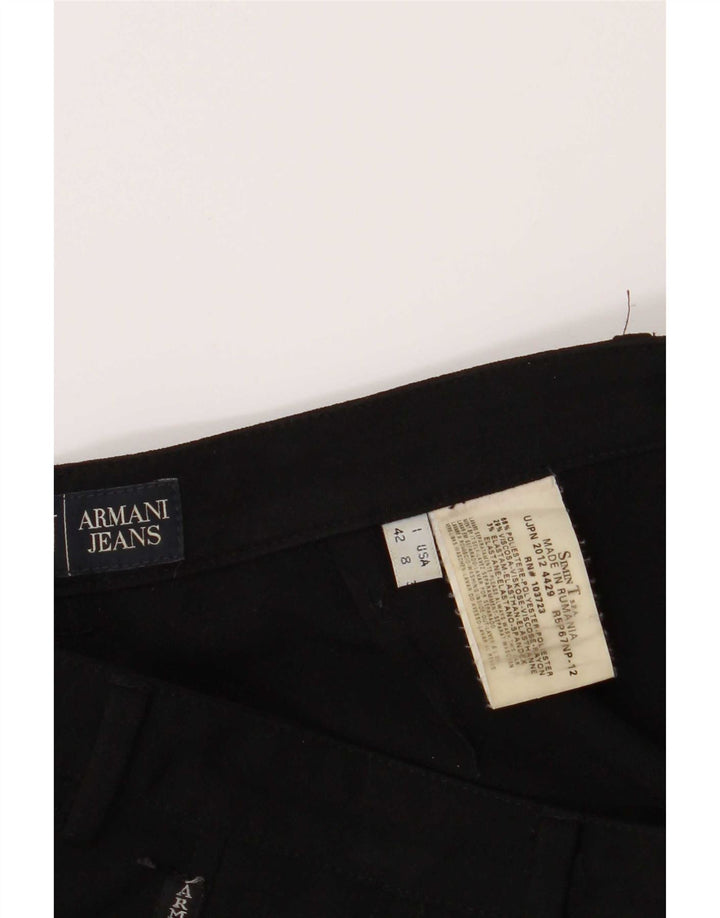Armani Dame Bootcut Casual Bukser UK 12 Medium W28 L30 Sort Polyester