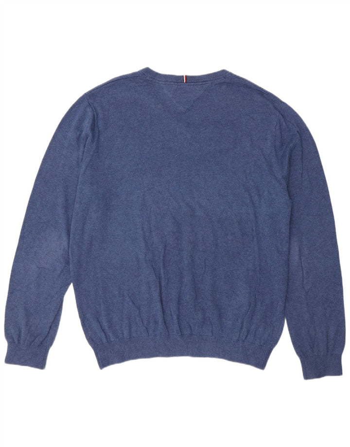 Tommy Hilfiger Herre V-hals sweater XL Blå Klassisk