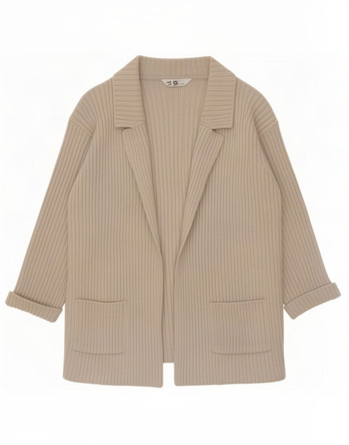 Marks & Spencer Dame Cardigan Sweater UK 10 Small Beige Uld