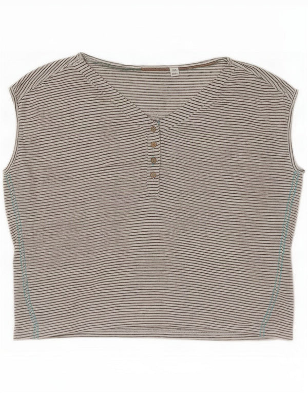 White Stuff Damevest Top UK 16 Large Stribet Linen