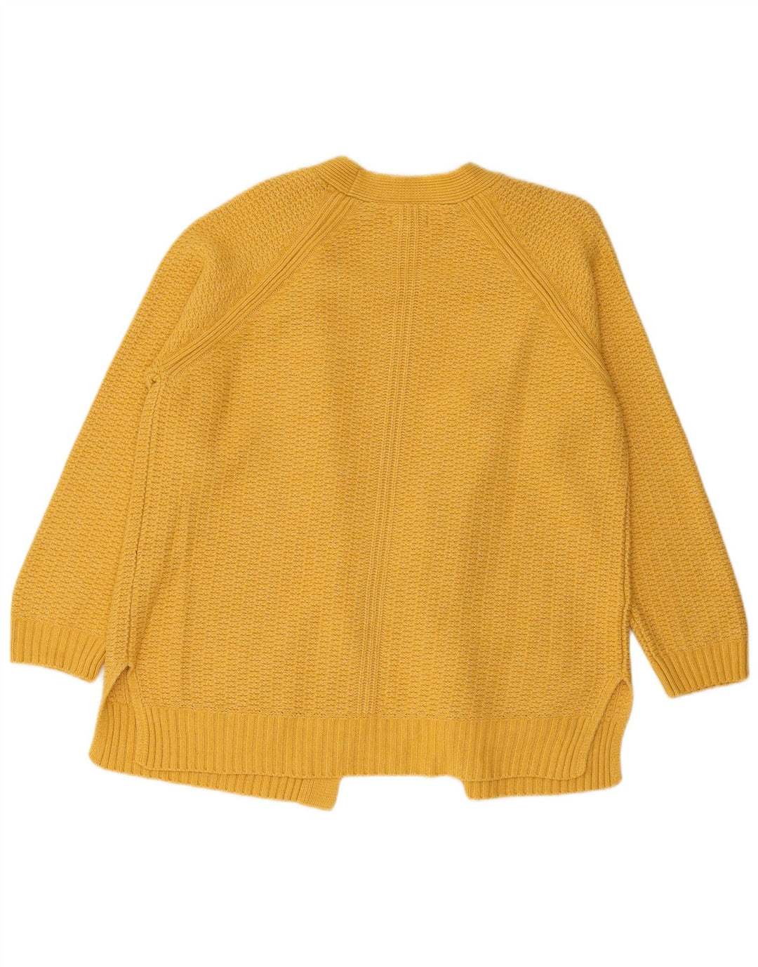 Fat Face Womens Open Cardigan Sweater UK 12 Medium Yellow Acryl