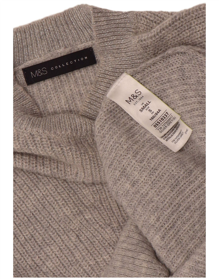 Marks & Spencer dame sweater med rund hals i overstørrelse UK 10 lille grå
