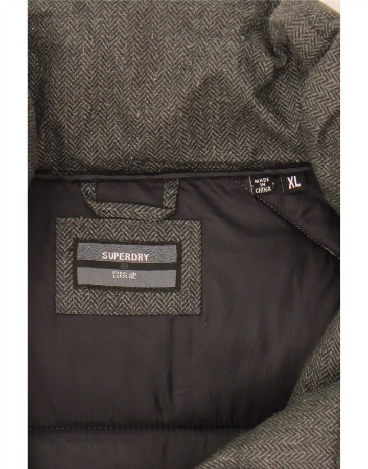 Superdry polstret herrejakke UK 42 XL Grå sildebenspolyester