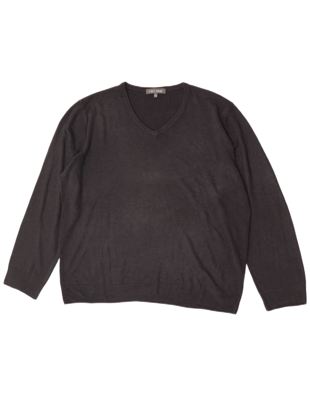 Marks & Spencer Herre V-hals sweater 2XL marineblå akryl
