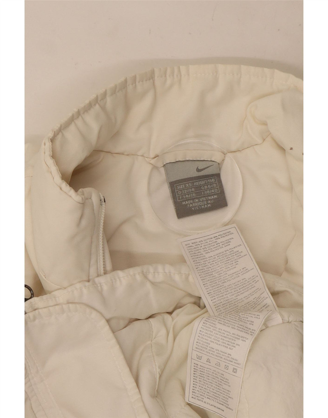 Nike vindjakke til kvinder UK 4/6 XS hvid bomuld