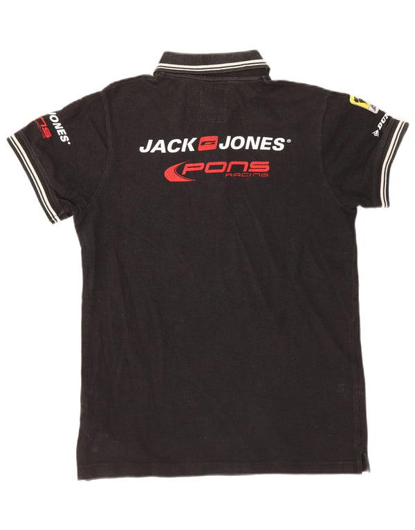 Jack & Jones Herre grafisk poloshirt Lille sort bomuld