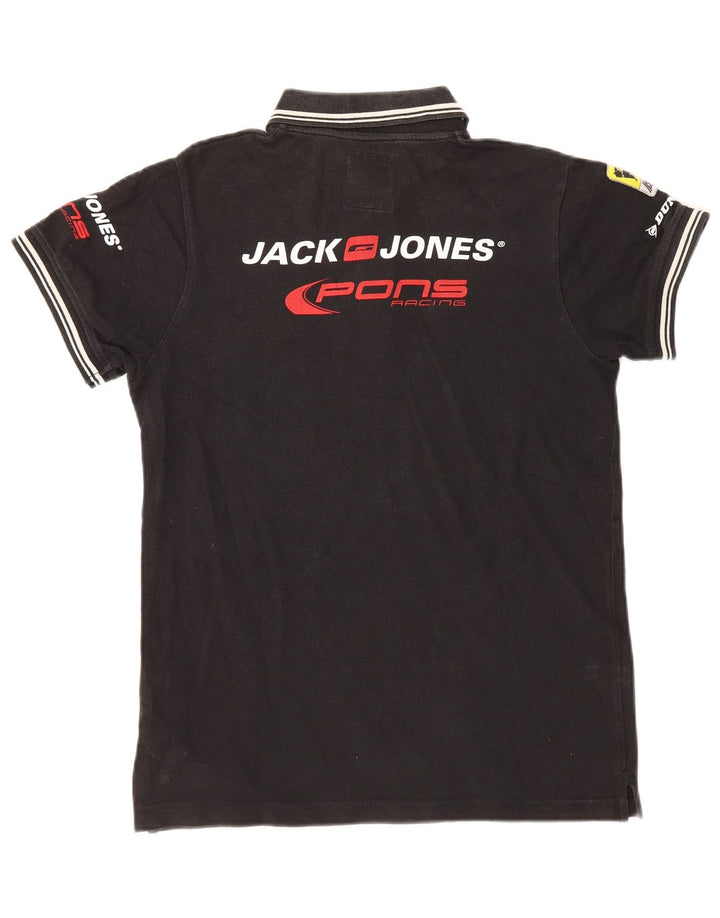 Jack & Jones Herre grafisk poloshirt Lille sort bomuld